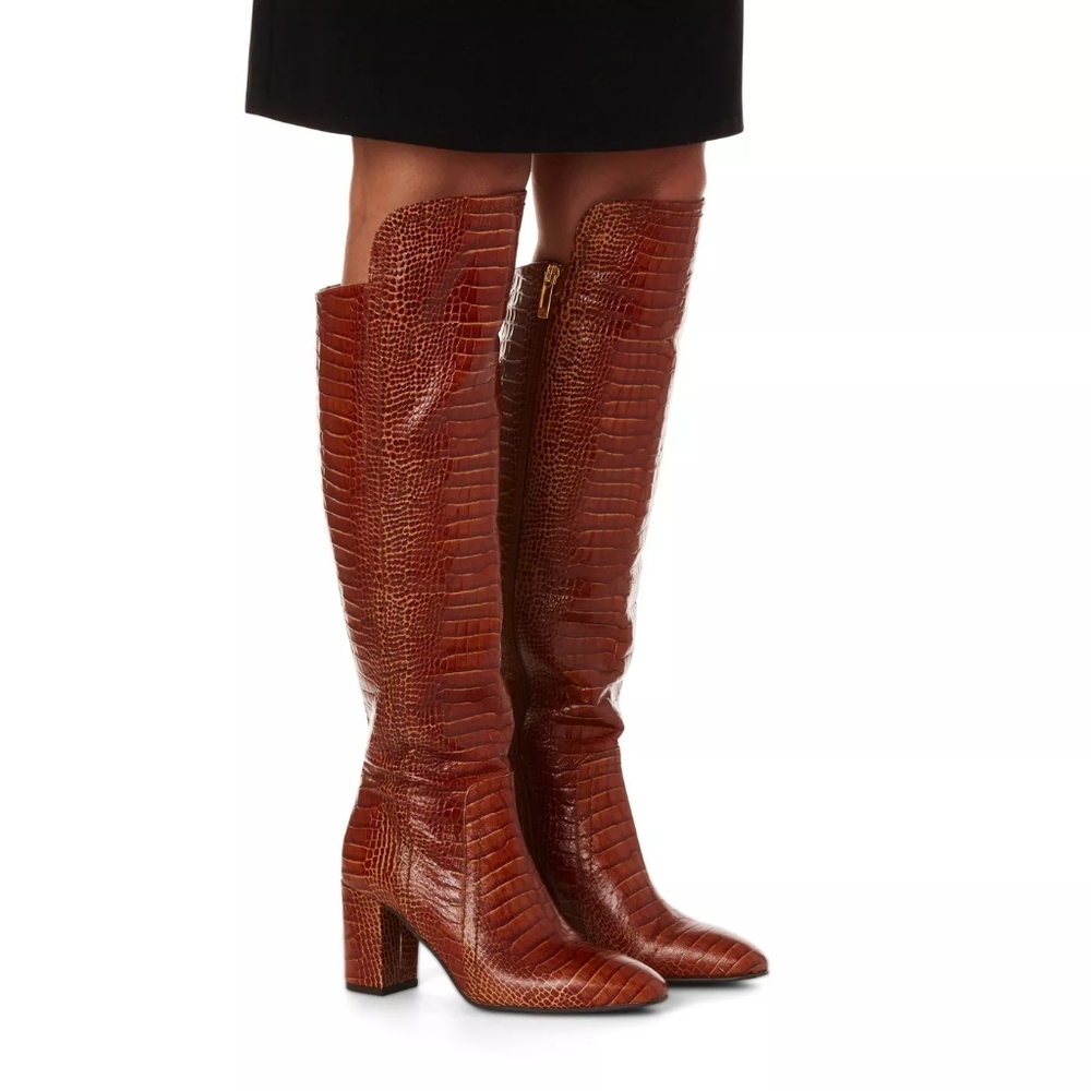 Aquatalia Florina Croc Embossed boots NIB